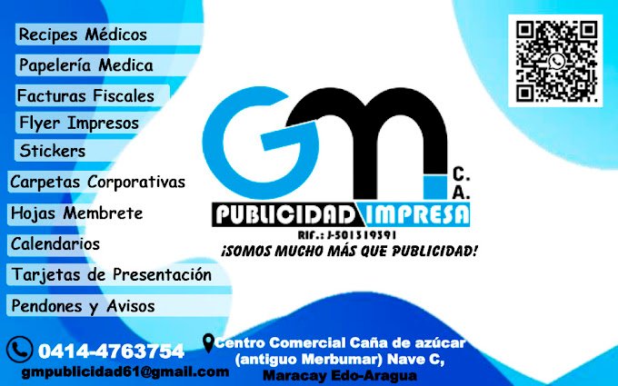 Fachada de GM publicidad impresa C.A